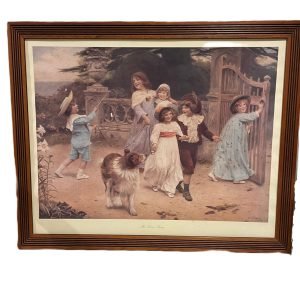 Quadro Crianças e cão