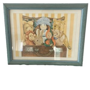 Quadro menina peluches